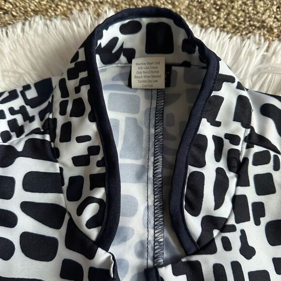 Salon Studio Jacket & Matching Tank Top Lightweight Blue White Womens Size SP - Picture 6 of 9